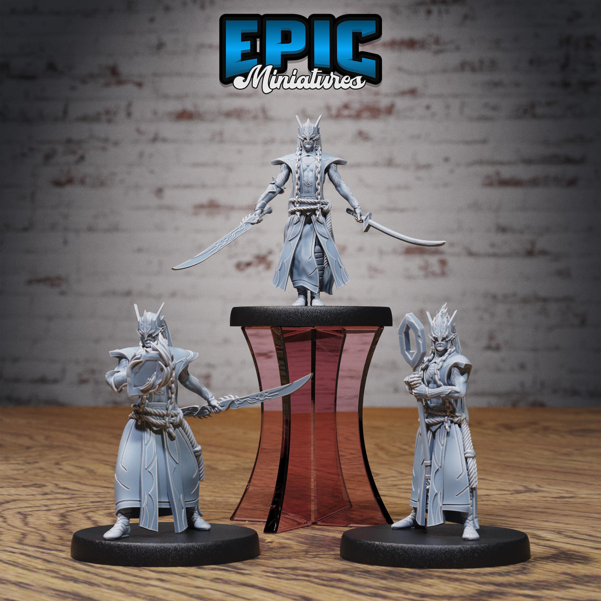 Hunters Guild Elven Red Mage Set of 3 DND miniatures group photo Dragons Reign