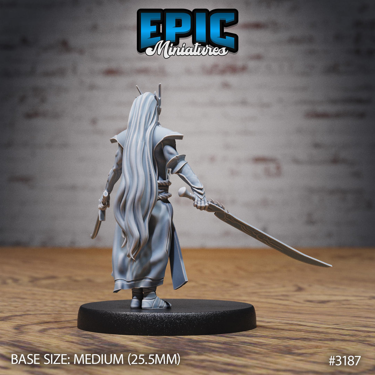 Hunters Guild Elven Red Mage Option #3187 back DND miniature Dragons Reign 16k resin