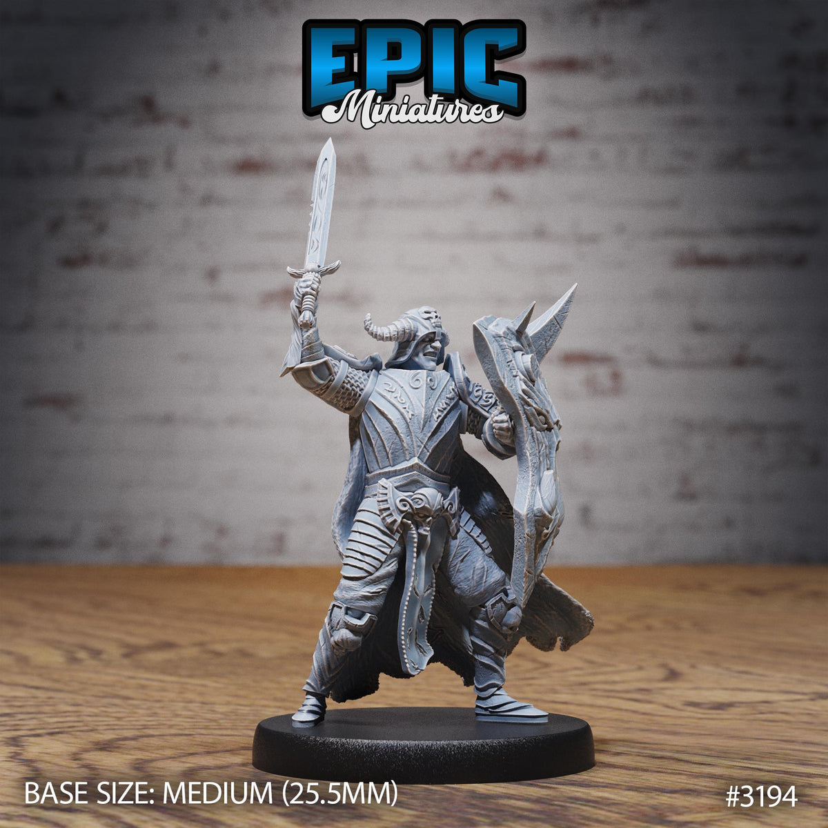 Hunters Guild Drake Knight Option #3194 front DND miniature Dragons Reign 16k resin