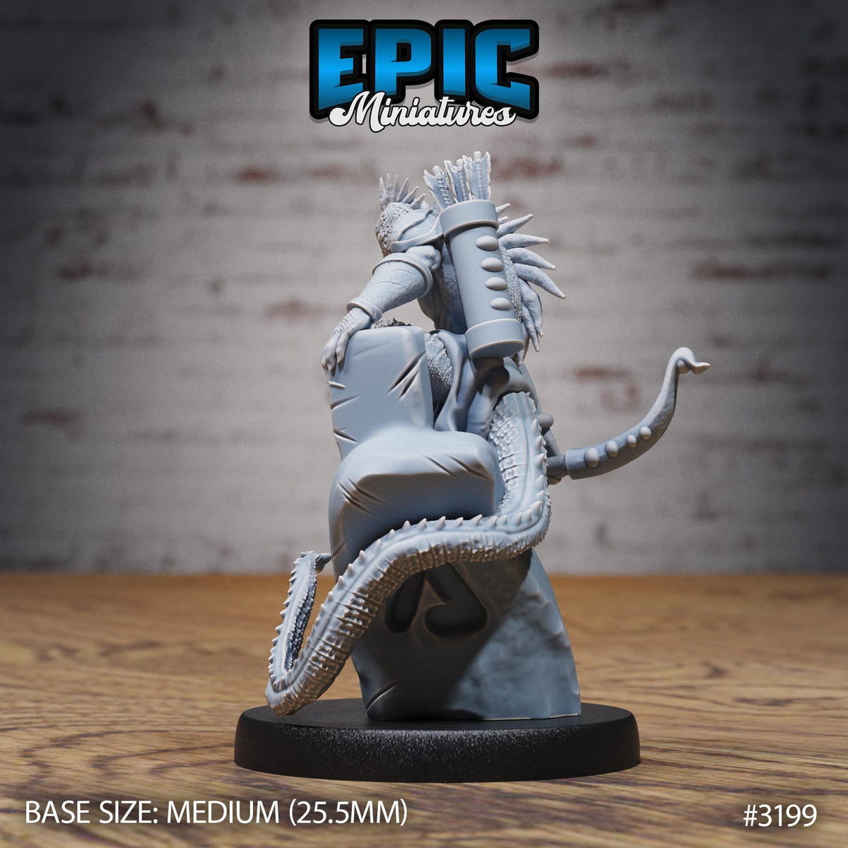 Lizardfolk Human Hunter Option #3199 back DND miniature Dragons Reign 16k resin