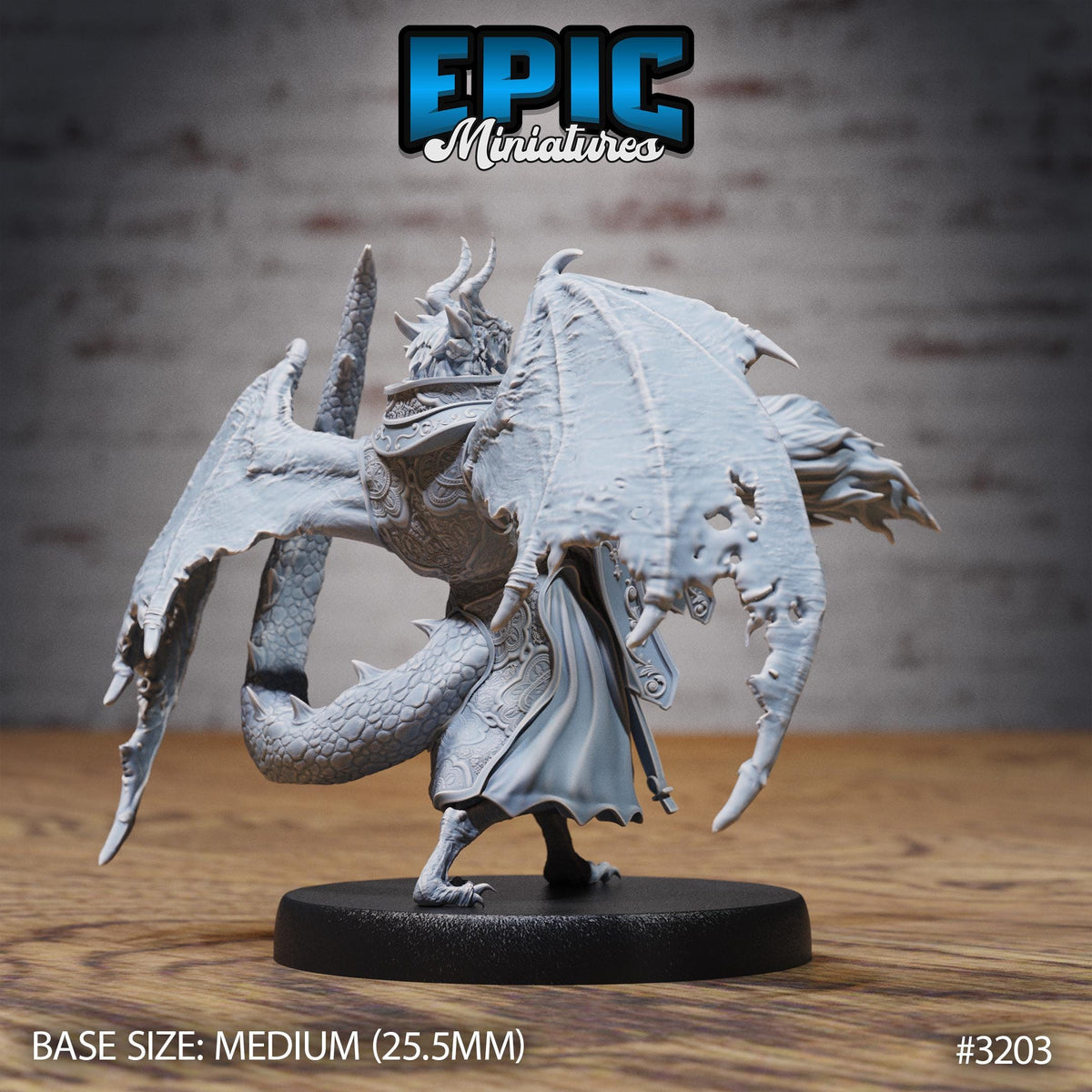 Hunters Guild Bahamut Cleric Option #3203 back DND miniature Dragons Reign 16k resin