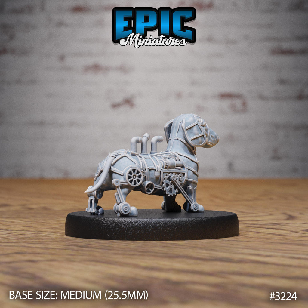 Construct Dachshund Option #3224 back DND miniature Steam Inventions 16k resin