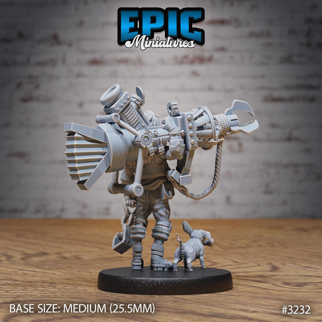 Artificer Flynn Option #3232 back DND miniature Steam Inventions 16k resin
