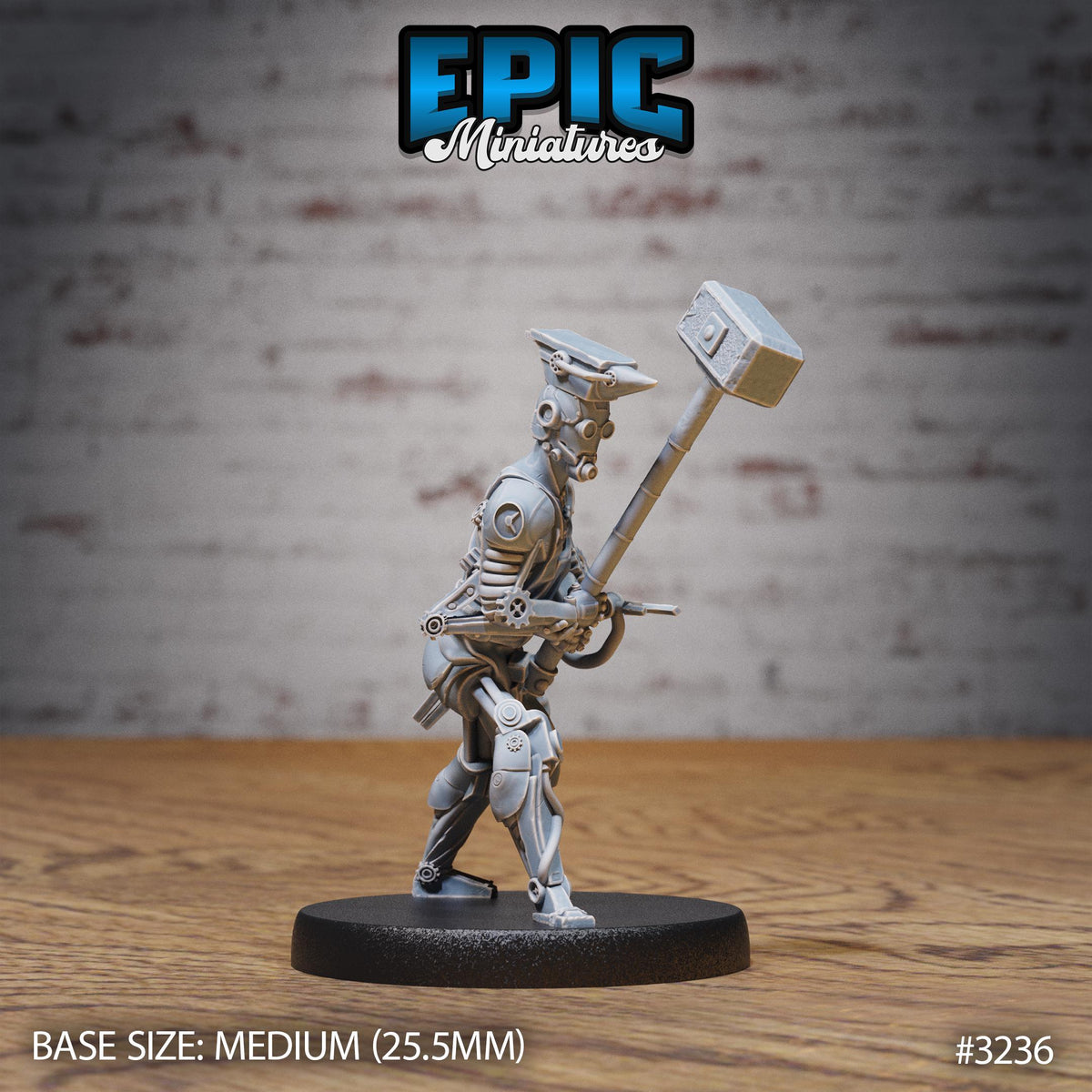 Construct Blacksmith Option #3236 front DND miniature Steam Inventions 16k resin