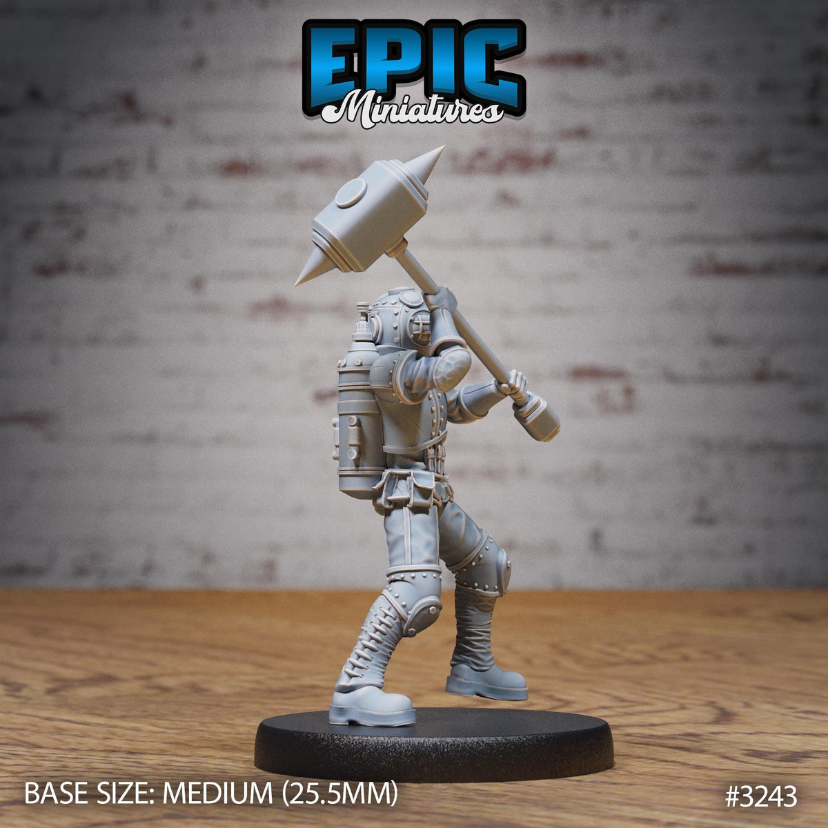 Pressure Diver Option #3243 back DND miniature Steam Inventions 16k resin