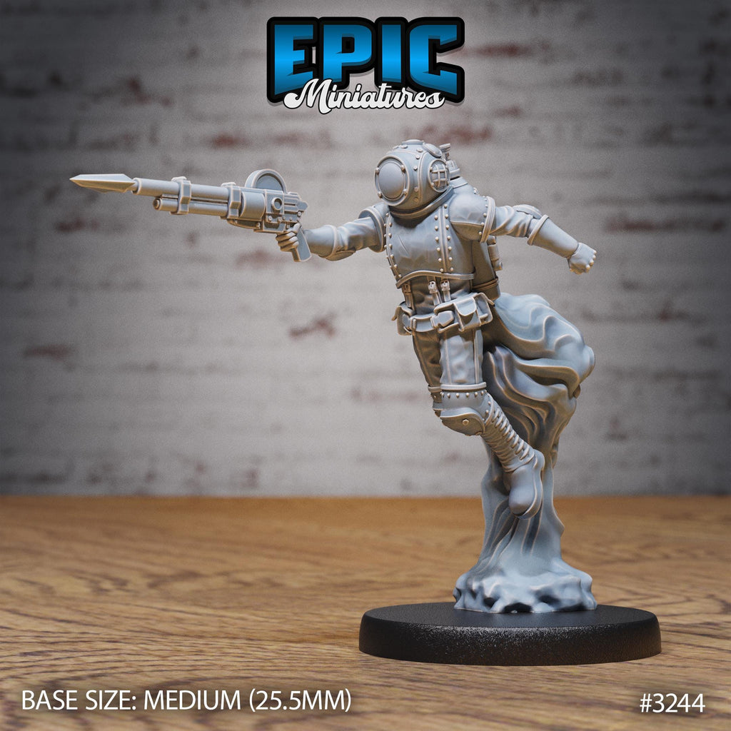 Pressure Diver Option #3244 front DND miniature Steam Inventions 16k resin