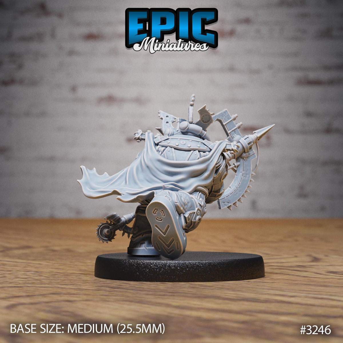 Diving Dwarf Adventurer Option #3246 back DND miniature Steam Inventions 16k resin