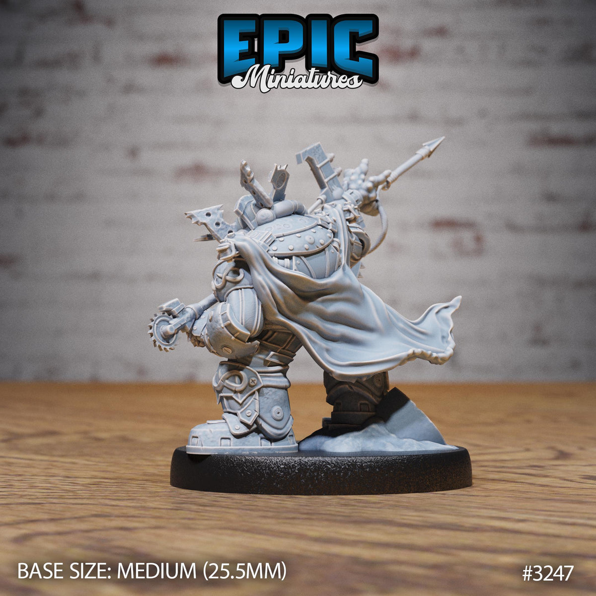 Diving Dwarf Adventurer Option #3247 back DND miniature Steam Inventions 16k resin