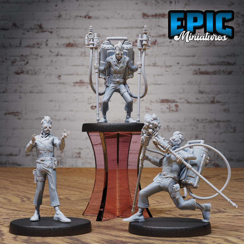 Inventor Joseph Set of 3 DND miniatures group photo Steam Inventions