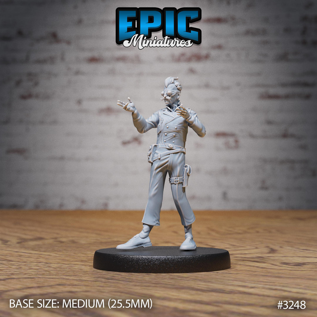 Inventor Joseph Option #3248 front DND miniature Steam Inventions 16k resin