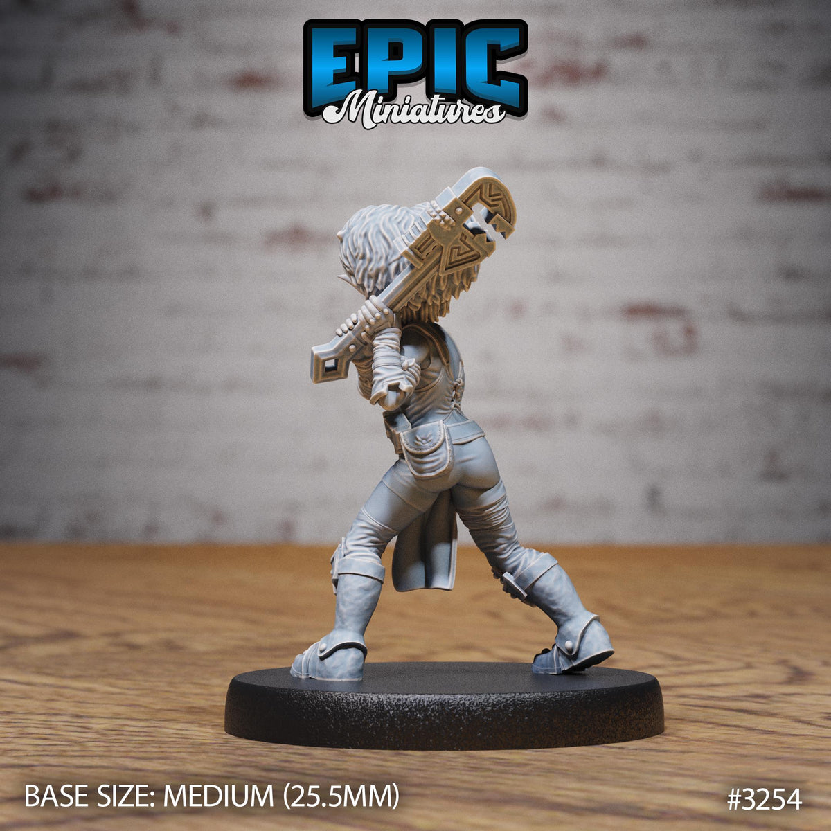 Gnome Tinkerer Female Option #3254 back DND miniature Steam Inventions 16k resin