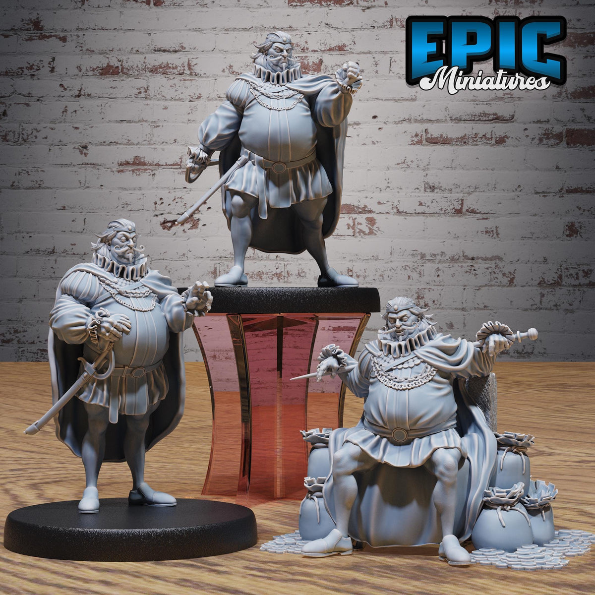 Corrupt King Set of 3 DND miniatures group photo Knights Honor