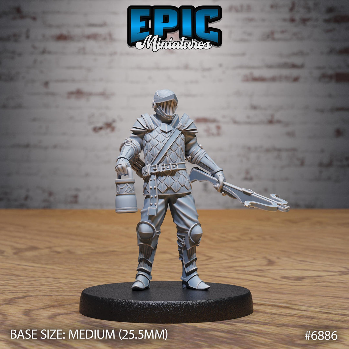 Crossbow Guard Option #6886 front DND miniature Knights Honor 16k resin