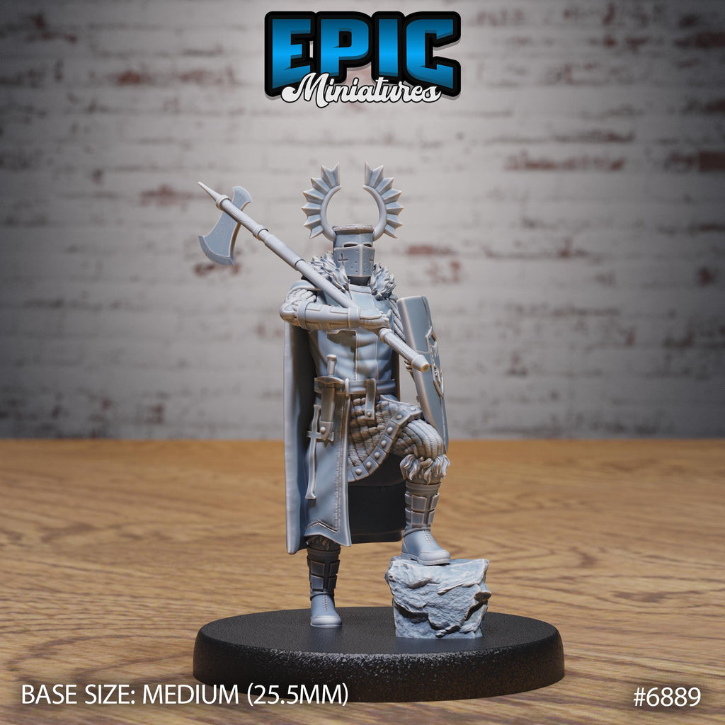 Templar Knight Option #6889 front DND miniature Knights Honor 16k resin