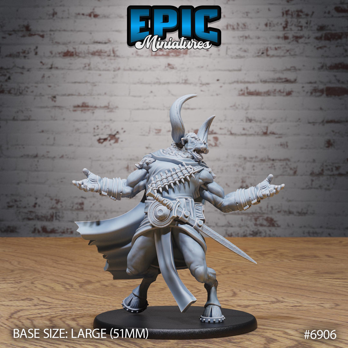 Minotaur Captain Option #6906 front DND miniature Knights Honor 16k resin