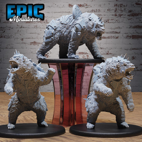 Armored Bear Set of 3 DND miniatures group photo Knights Honor