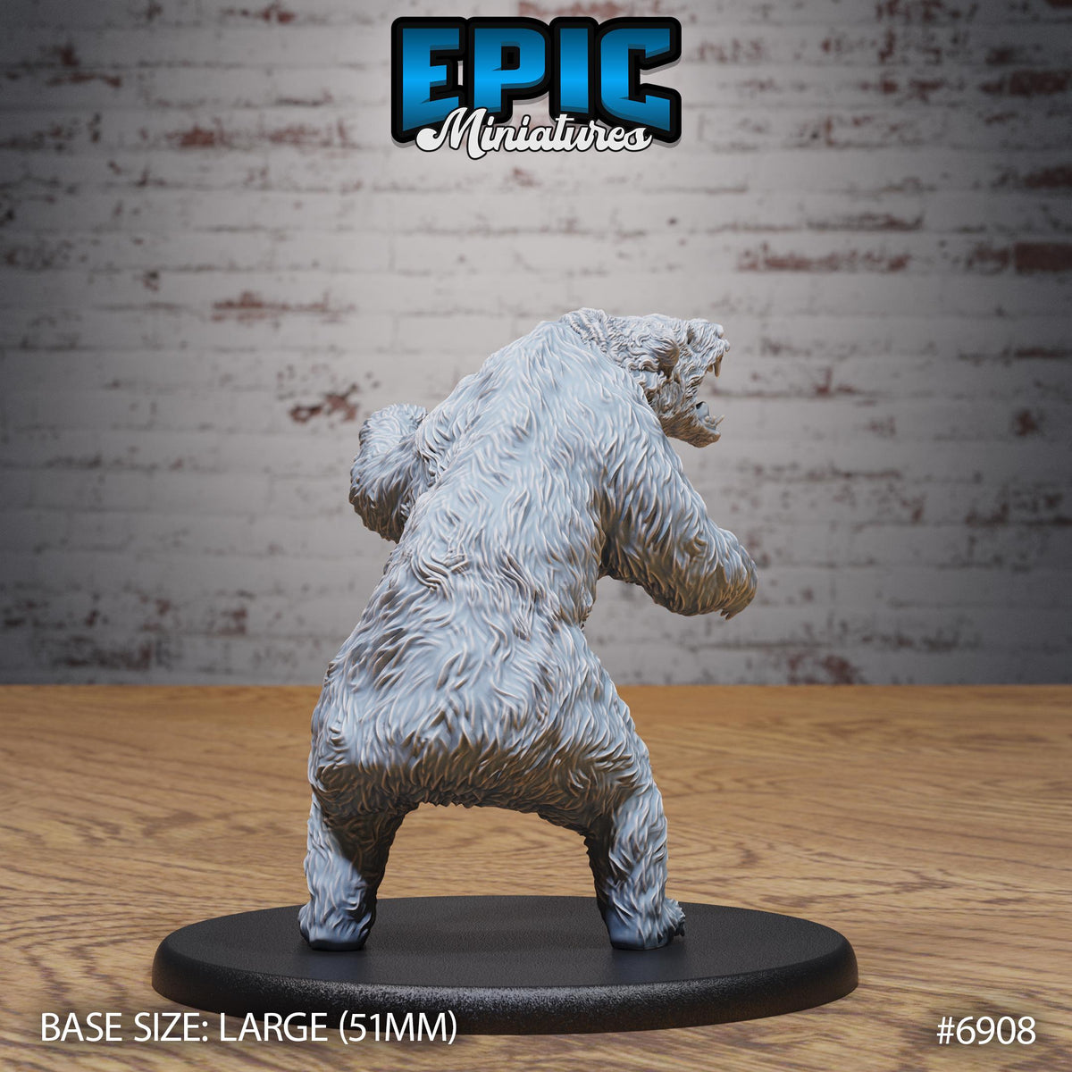 Armored Bear Option #6908 back DND miniature Knights Honor 16k resin