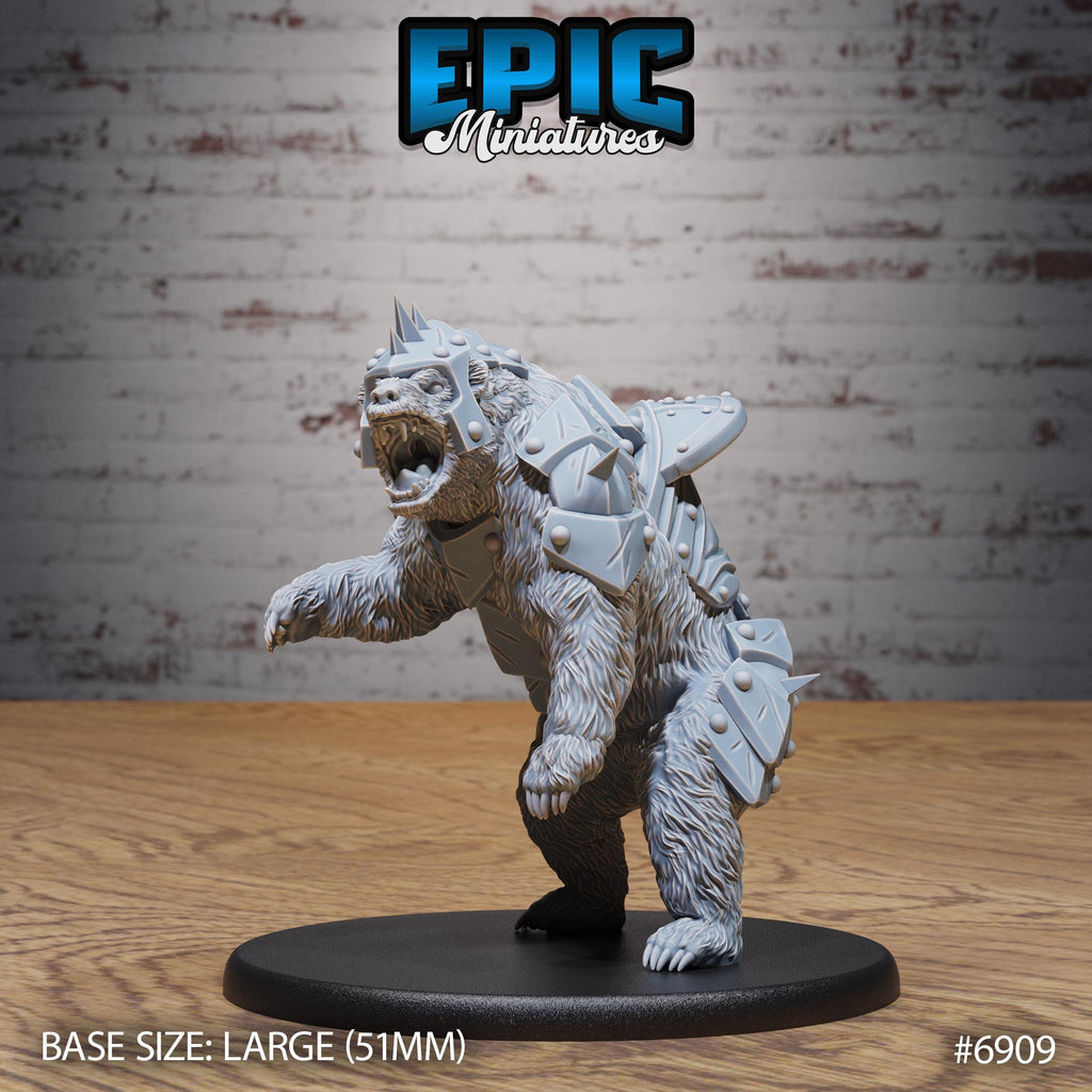 Armored Bear Option #6909 front DND miniature Knights Honor 16k resin