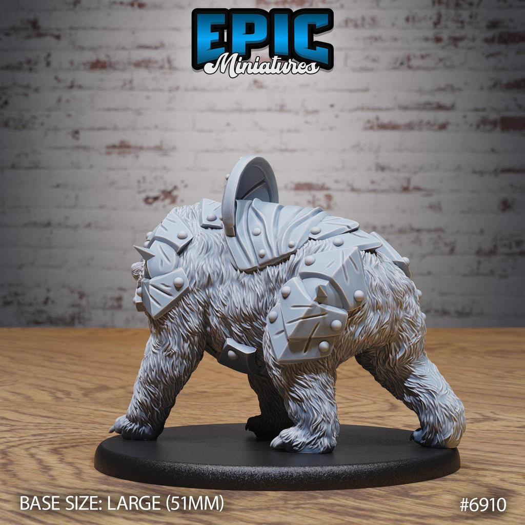 Armored Bear Option #6910 back DND miniature Knights Honor 16k resin
