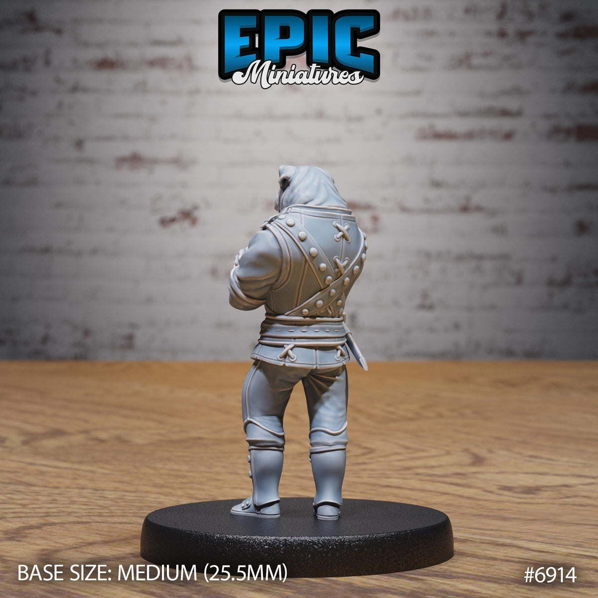 Dog Folk Noble Option #6914 back DND miniature Knights Honor 16k resin