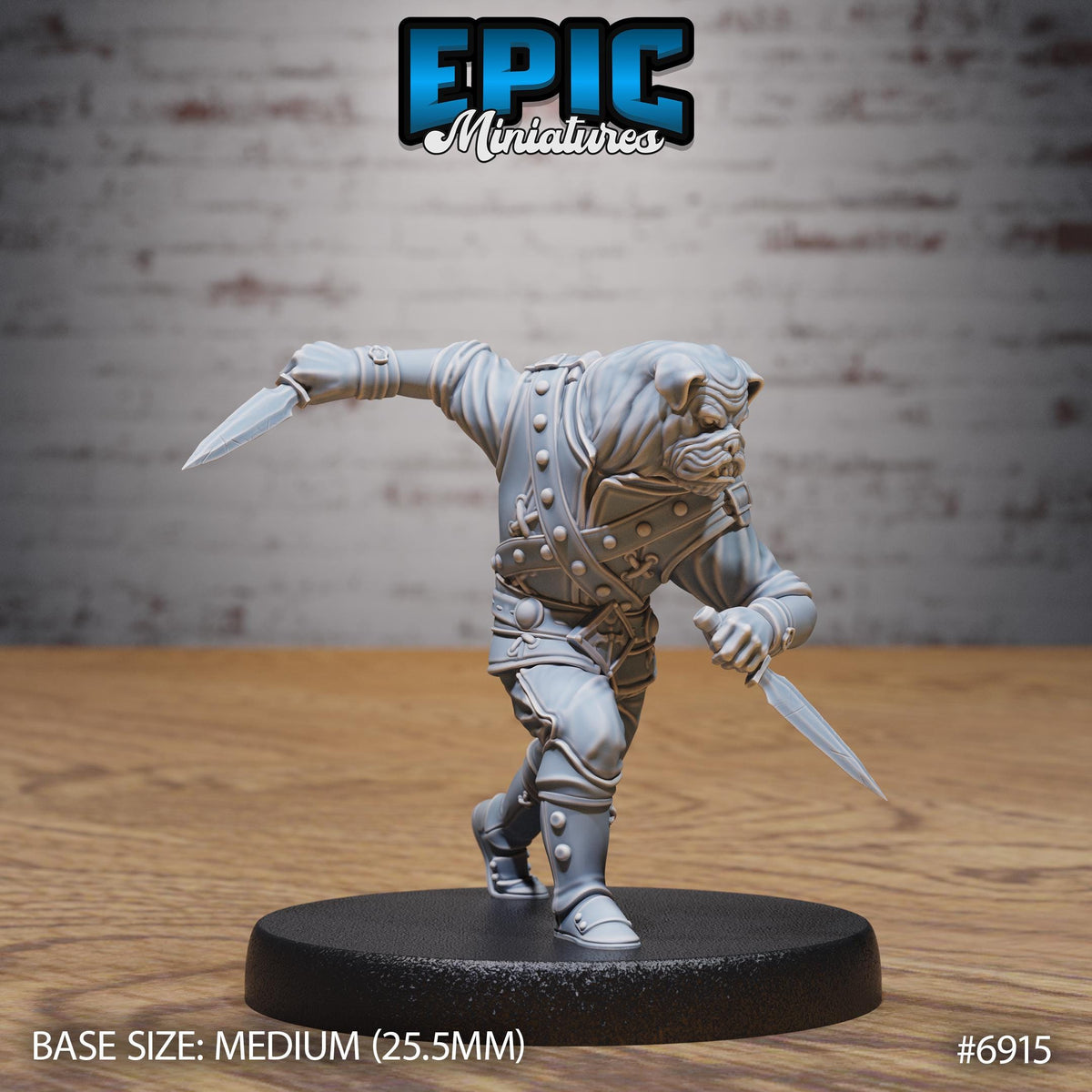 Dog Folk Noble Option #6915 front DND miniature Knights Honor 16k resin