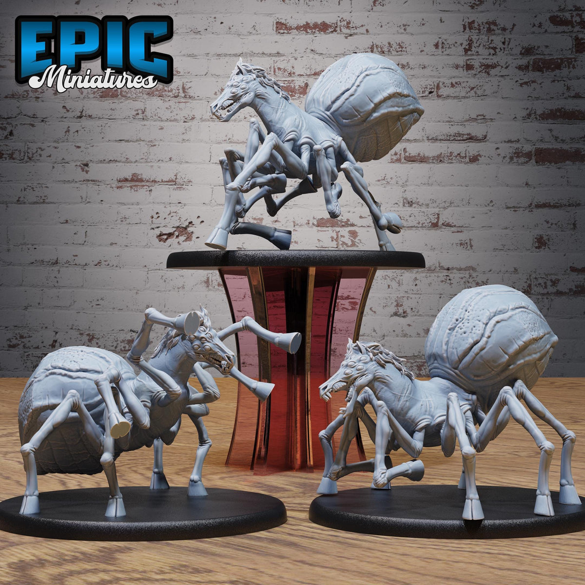 Horse Spider Set of 3 DND miniatures group photo Astral Wars