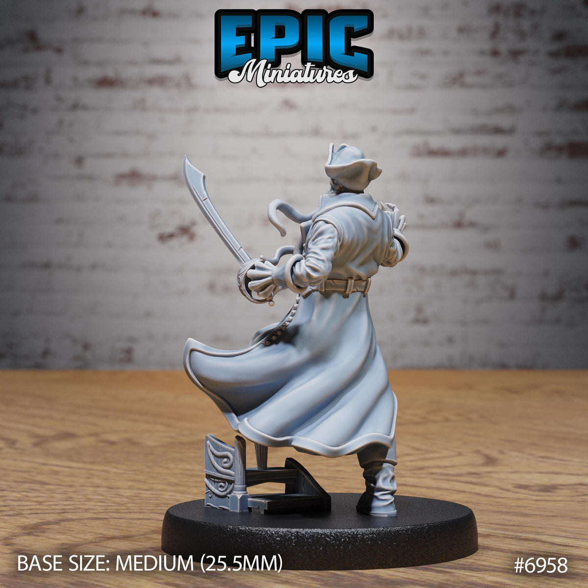 Mind Pirate Captain Option #6958 back DND miniature Astral Wars 16k resin