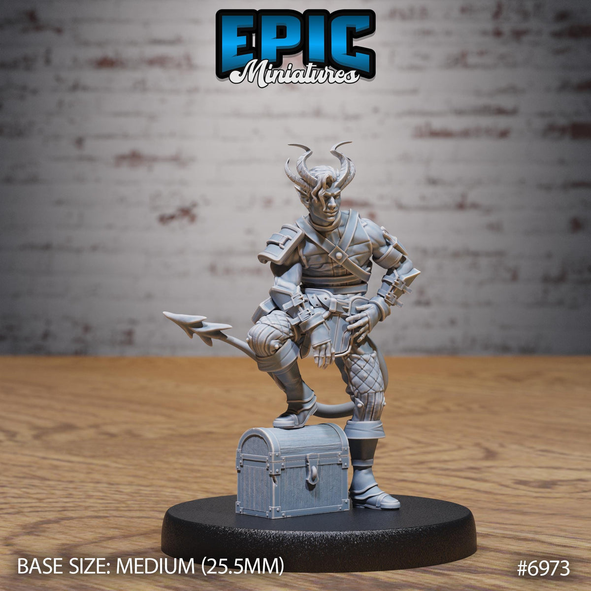 Tiefling Rogue Option #6973 front DND miniature Infernal Heritage 16k resin