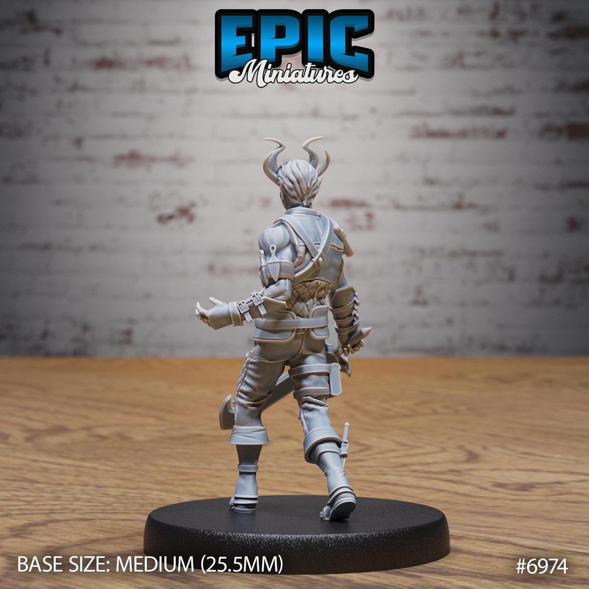 Tiefling Rogue Option #6974 back DND miniature Infernal Heritage 16k resin