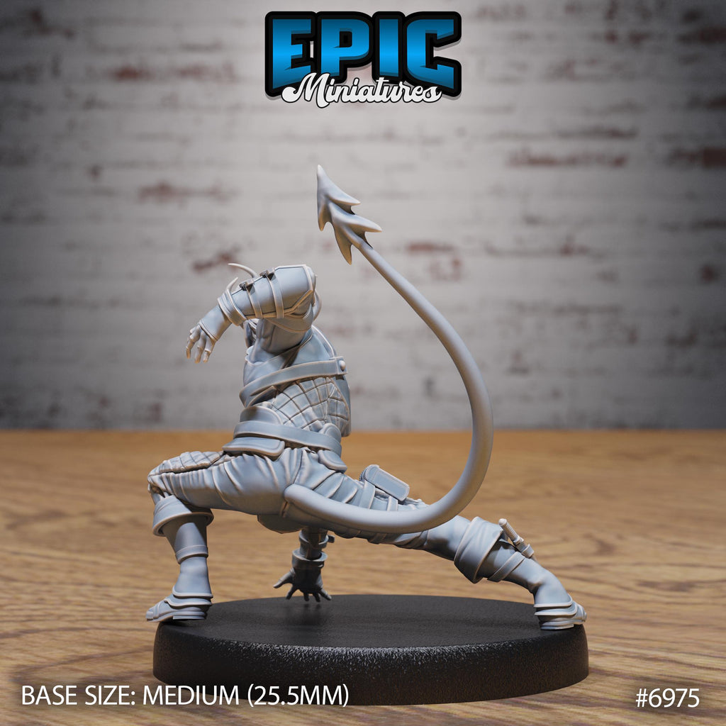 Tiefling Rogue Option #6975 back DND miniature Infernal Heritage 16k resin
