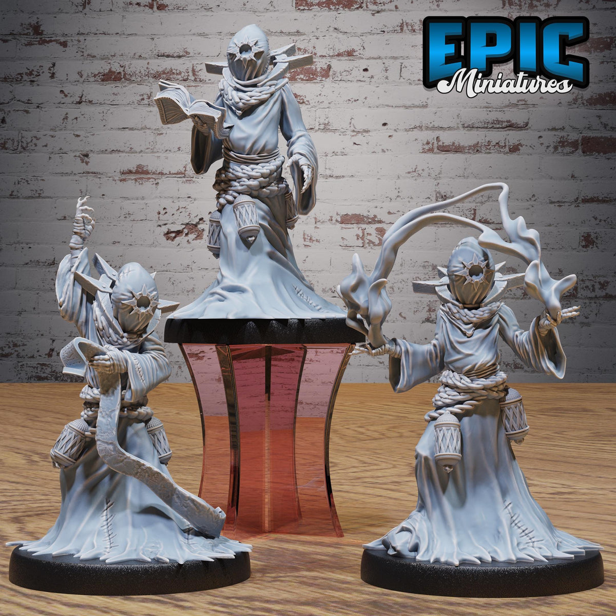 Red Cultist Set of 3 DND miniatures group photo Infernal Heritage