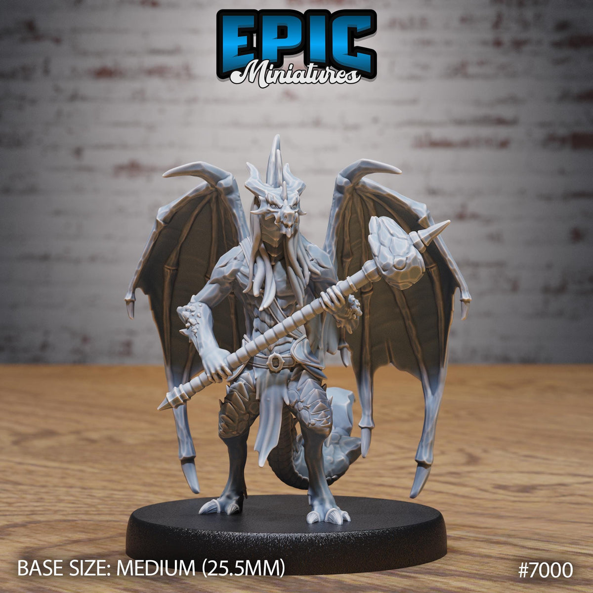 Draconic Demon Amethyst Option #7000 front DND miniature Infernal Heritage 16k resin