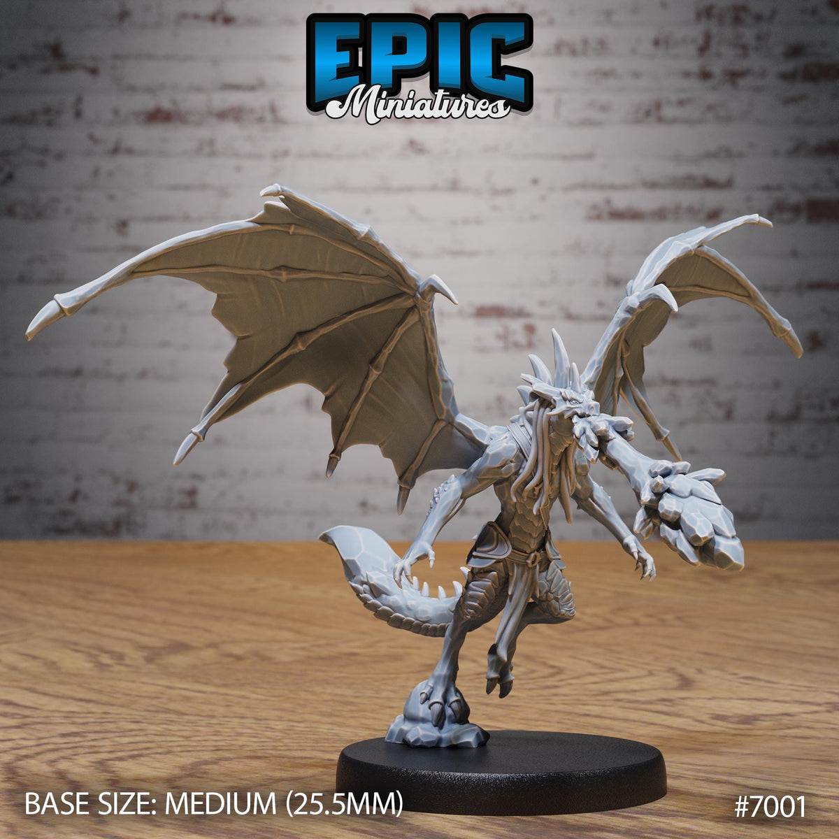 Draconic Demon Amethyst Option #7001 front DND miniature Infernal Heritage 16k resin