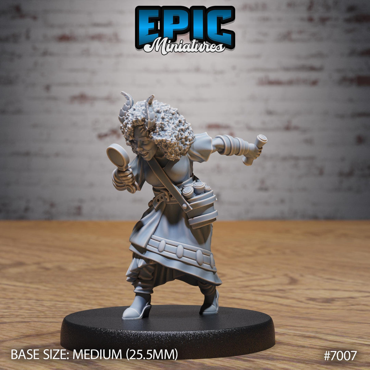 Tiefling Villager Option #7007 front DND miniature Infernal Heritage 16k resin