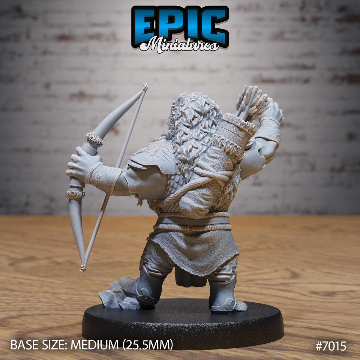Bearded Dwarf Adventurer Option #7015 back DND miniature Giants & Dwarfs 16k resin