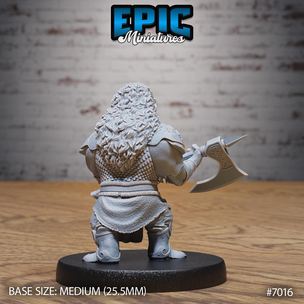 Bearded Dwarf Adventurer Option #7016 back DND miniature Giants & Dwarfs 16k resin