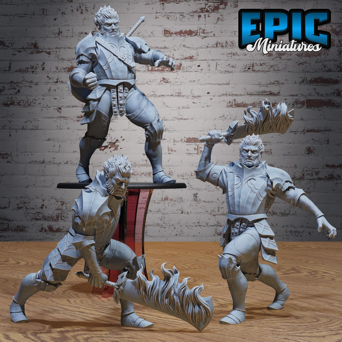 Fire Giant Warrior Set of 3 DND miniatures group photo Giants & Dwarfs