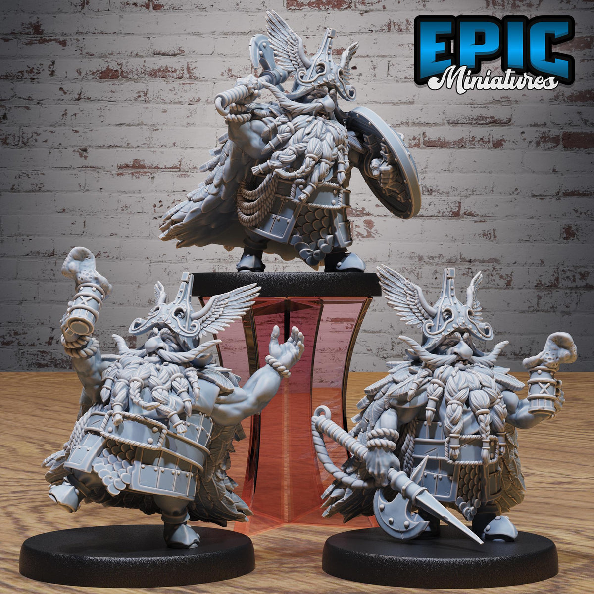 Dwarf Chief Set of 3 DND miniatures group photo Giants & Dwarfs