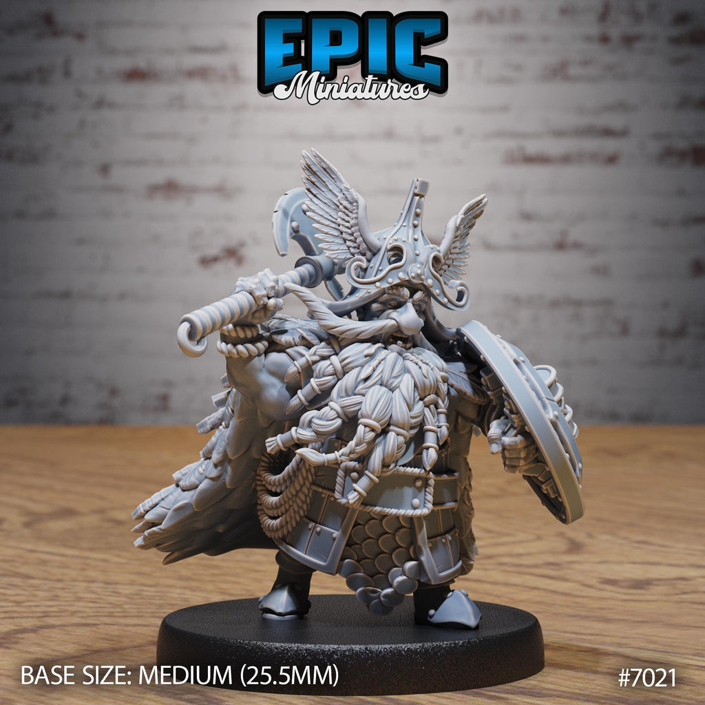 Dwarf Chief Option #7021 front DND miniature Giants & Dwarfs 16k resin