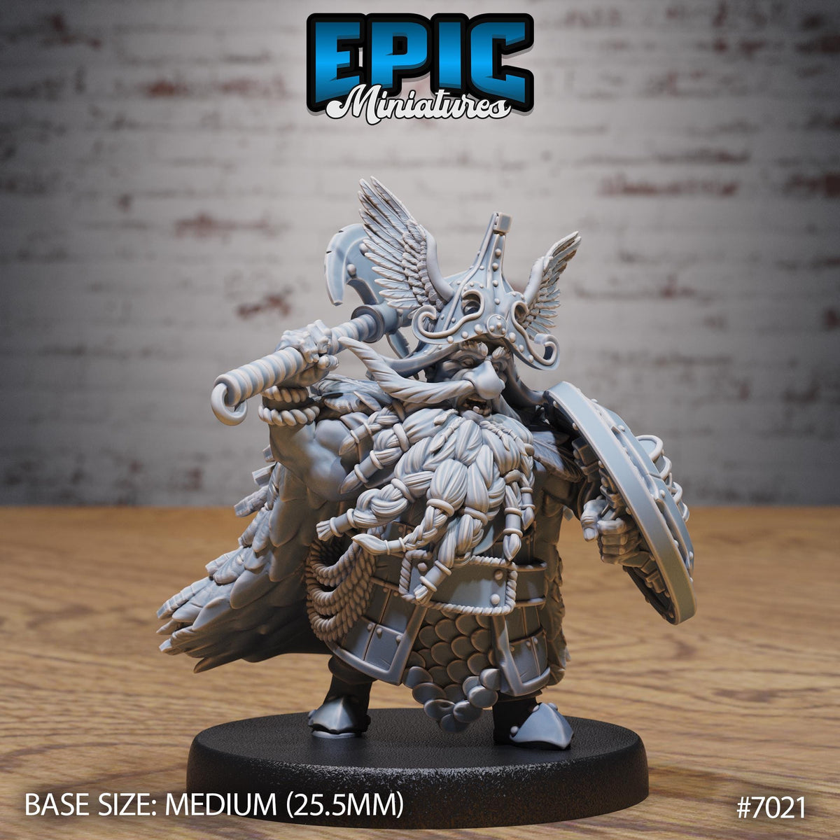 Dwarf Chief Option #7021 front DND miniature Giants & Dwarfs 16k resin