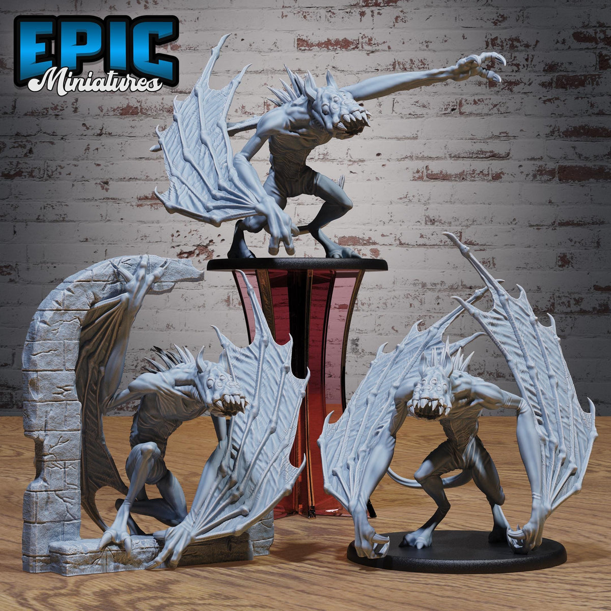 Lunar Bat Fiend Set of 3 DND miniatures group photo Transylvania Adventure