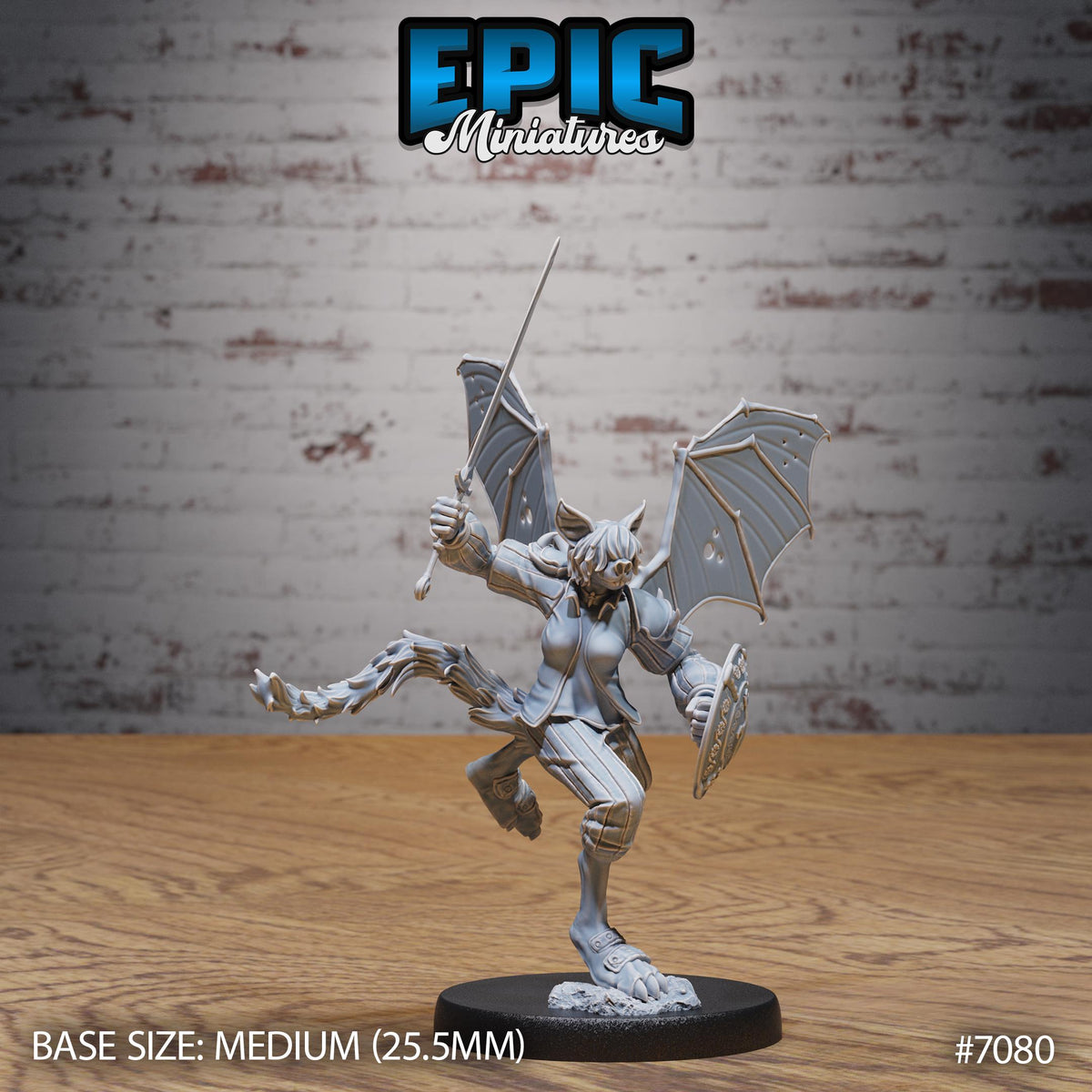 Bat Folk Option #7080 front DND miniature Transylvania Adventure 16k resin