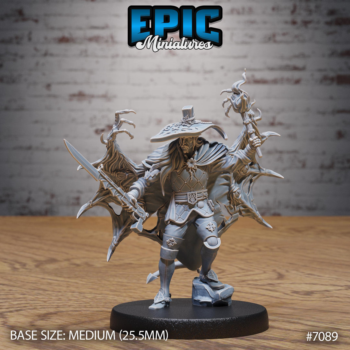 Vampire Hunter Option #7089 front DND miniature Transylvania Adventure 16k resin