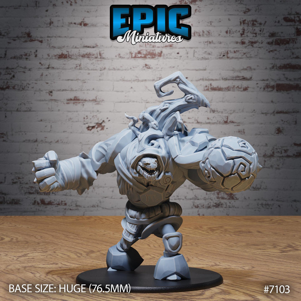 Arcane Stone Golem Option #7103 front DND miniature Natural Magic 16k resin