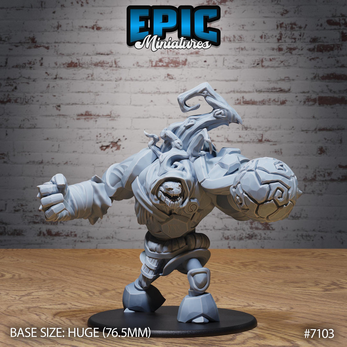 Arcane Stone Golem Option #7103 front DND miniature Natural Magic 16k resin
