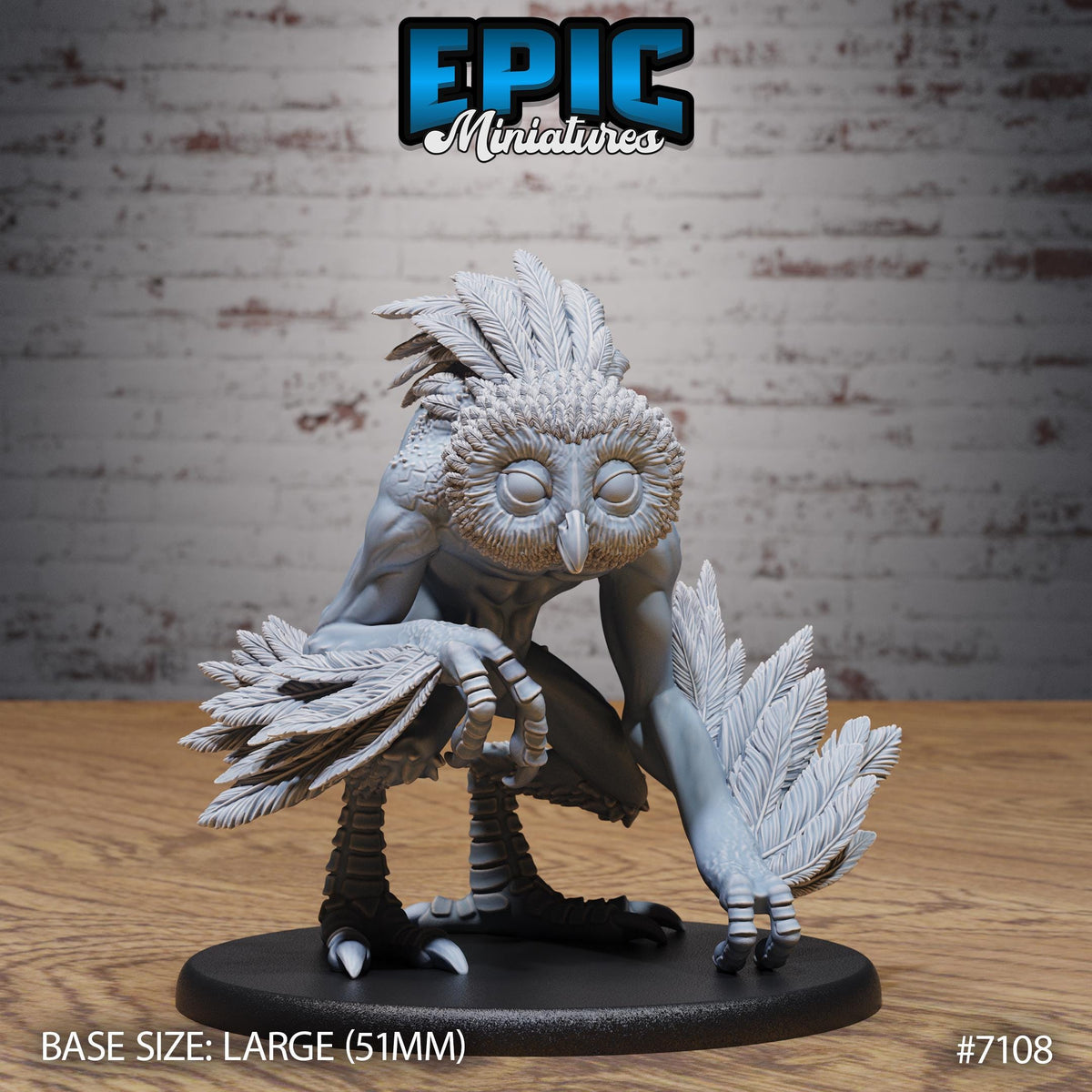 Owl Beast Option #7108 front DND miniature Natural Magic 16k resin