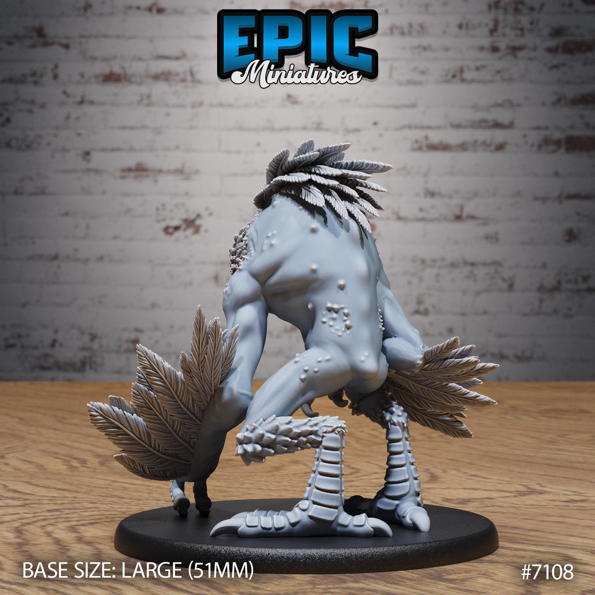 Owl Beast Option #7108 back DND miniature Natural Magic 16k resin