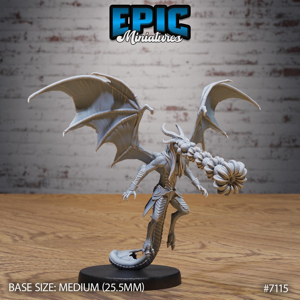 Draconic Demon Emerald Option #7115 front DND miniature Natural Magic 16k resin