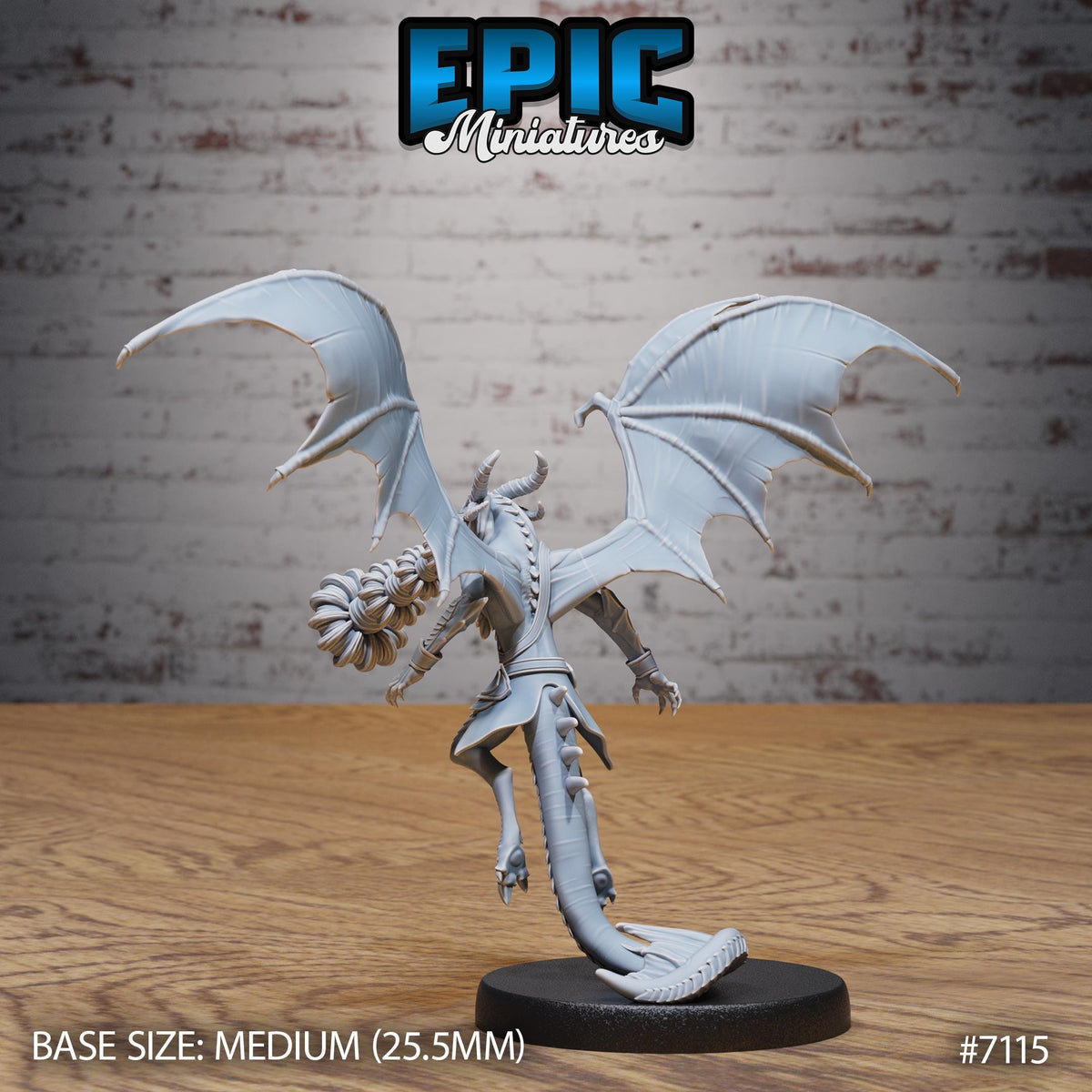 Draconic Demon Emerald Option #7115 back DND miniature Natural Magic 16k resin
