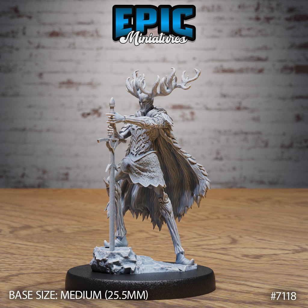 Green Knight Guardian Option #7118 front DND miniature Natural Magic 16k resin